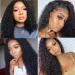 Mongolian Kinky Curly Lace Front Wig 16inch 13x4 HD Transparent Pre Plucked Human Hair Wig for Black Women - Buy Online on GoSupps.com