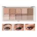 AHGHOUZ 10 Colors Eyeshadow Palette Neutral Matte Shimmer Brown Shades Pigmented Eye Shadow Makeup Palette - Long Lasting Natural Eye Look 13# 0.35 Ounce (Pack of 1)