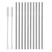 Set of 10 Stainless Steel Straws HuaQi Straight Reusable Drinking Straws 10.5'' Long 0.24 Dia for 30 oz Tumbler and 20 oz Tumbler 2 Cleaning Brush Included (10 Straight Straws + 2 Brushes) 10.5 Inch 10pcs Straight
