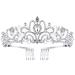 Tiara Crowns for Women Tiaras for Girls Princess Crown for Birthday Halloween Costume Bride Wedding Queen  Crystal Tiara (Silver/Style A) Silver/1 Pack