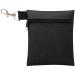 BuyAgain Golf Tee Pouch, 5.62 X 6.87 Inch Professional Zipper Golf Tee/Ball Pouch Bag with Metal Lobster Claw Clip BLACK