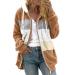 Hanxiulin fleece jacket plush jacket cuddly jacket fleece jacket women windproof coat thick synthetic fur light outdoor casual fashion plush jacket fleecet l khaki
