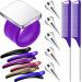 14 Pieces Magnetic Wrist Pin Holder Set, Wristband Sewing Pincushion 2 Combs 5 Hair Parting Rings 6 Duckbill Styling Plastic Clip Colorful Non Slip Barrettes Hair Selecting Tool (Bright Colors)