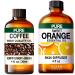 Coffee Essential Oil for Diffuse & Orange Essential Oil for Diffuser Set - Aromatherapy Grade Essential Oils Set - 2X 4 Fl Oz - Kukka