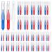 90 Pieces Interdental Brushes Toothpicks Tooth Flossing Head Soft Dental Brushes for Cleaning Gaps Between Teeth Dental Teeth Cleaner Stick Oral Dental Hygiene Brush Blue red 90 count (Pack of 1)