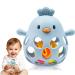 Farout silicone baby bassel chicken bpa-free bite ring baby biting toys cooling tooth aid baby toys for senses and chewing development Montessori rattle baby from 0 months blue