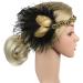 1920s Flapper Headband Vintage Feathers Fascinator Artificial Crystal Tiara Fancy Dress Headwear Wavy Shaped Headband Novelty Hair Jewellery Halloween Easter Headwear for Women Black - Buy Online on GoSupps.com