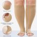 Buy Lofir Medical Compression Stockings for Men & Women - Open Toe Knee-High Support Socks 20-30 mmHg | Oversize 3XL in Black & Skin Color - Buy Online on GoSupps.com