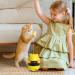 Interactive 3-in-1 Cat Toy - Slow Feeder & Food Dispenser | Yellow Cat Toys for Engaging Play & Training - Buy Online on GoSupps.com