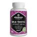 Milk Thistle Capsules High Strength & Vegan 90 Capsules for 3 Months 500 mg Extract with 80% Pure Silymarin Natural Food Supplement Without Additives German Quality