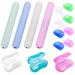 Xtudou toothbrushes etui set (4 portable toothbrush etui 8 toothbrush cover 3 silicone finger toothbrush baby with storage box) for camping travel school at home free 4 colors
