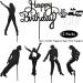 BOMJJOR 12pcs Birthday Cake Toppers Music Notes Michael MJ Cupcake Toppers for Music Themed Party Decorations Glitter Musical Symbols Cupcake Picks Black - Buy Online on GoSupps.com