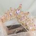 Yolmina Pink Baroque Queen Crown Tiara - Crystal Wedding, Festival & Birthday Hair Accessories for Women & Girls - Buy Online on GoSupps.com