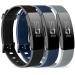 Vancle 3 Pack Compatible for Fitbit Inspire HR Bracelet & Inspire Bracelet & Inspire 2 bracelet silicone sport replacement bracelet for Fitbit Inspire/Inspire 2 S Black/Marine Blue/Gray
