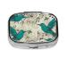Teal Birds Musical Note Printed Square Pill Box Portable Travelling Pill Box Medicine Organiser