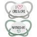 Nip Schnuller My Butterfly Green Special Edition: From sustainable raw materials light and airy still-friendly & jaw-friendly silicone size 3 (16-32 months) with a saying special edition size 3 (16-32 months) Grandma & Grandpa/Pups