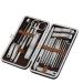 Manicure Set Nail Clippers Pedicure Set Portable Travel Household Nail Clippers Stainless Steel Nail Cutter Tools Set (Color : Brown)
