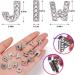 AIERSA Large Letter Nail Charms - 52 Pcs 3D Rhinestone Alphabet Stickers for Nail Art Decoration - Silver Alloy - 12mm Tall - Buy Online on GoSupps.com
