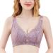 Gdynia wireless wide carrier armpit smoothing for women supporting minimizer slightly lined lace bras with full cover 90e purple