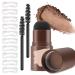 Eyebrow Stamp Stencil Kit with 10 Eyebrow Stencils 2 Brush Long-lasting Eyebrow Powder Waterproof & Smudge-Proof Dark Brown