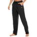 JACKETOWN Men's Cotton Yoga Pants Athletic Lounge Loose Fit Sweatpants Running Jersey Pants with Zipper Pockets Straight Leg Black Medium