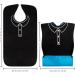 Waterproof Bibs for Adults - Hveer Slobber Bib with Crumbs Compartment Push Buttons - Black Polo Shirt Design for Seniors | International Shipping - Buy Online on GoSupps.com