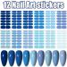 WOKOTO 12 Sheets Blue Series Nail Polish Strips - Solid Nail Stickers & Full Gel Nail Wraps for Women & Girls | Easy Stick-On Nails Kits - Buy Online on GoSupps.com