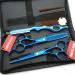 6.0 inch hair scissors set hair cutting scissors & thinning scissors with razor&comb in 1 set (Blue) - Buy Online on GoSupps.com