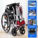 Manual Wheelchair Aluminum Alloy Portable Self-propelled Wheelchair Lightweight Transport Wheelchair with Handbrake (Blue) - Buy Online on GoSupps.com