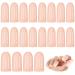 20 Pieces Gel Finger Cots Silicone Finger Protectors Silicone Finger Caps Breathable Gel Finger Cots Holes Silicone Toe Sleeves for Eczema Wounds Cracking Blisters Broken Arthritis (Nude Color)