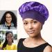 Eifer Soft Satin Caps with Wide Elastic Band - Pack of 3 (Black, Blue, Purple) | Ideal for Hair Protection, Chemotherapy & Sleeping - Buy Online on GoSupps.com