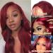 Burgundy Lace Front Human Hair Wig 24 Inch Body Wave | 99j Red Wine for Black Women 150% Density | Pre Plucked & Bleached Knots - Buy Online on GoSupps.com