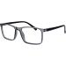 Buy Opulize Ink Lessen Glasses 2 Series Pack - Large Rectangular Frame Scratch-Resistant Spring Hinges +1.50 Diopter - Stylish Men's Reading Glasses in Transparent Gray & Black Arms - Buy Online on GoSupps.com