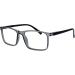Buy Opulize Ink Large Rectangular Frame Glasses - Scratch Resistant Spring Hinges Gray Men s Eyewear | 1-Pack -1.00 Diopters - Buy Online on GoSupps.com
