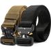 FAIRWIN Men's Tactical Belt, 2 Pack 1.5 Inch Military Tactical Belts for Men, Web Belt Nylon Belt - Work Tool Belt Black+tan Waist 36"-42"