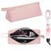 BAGCRAZY Pu Leather Travel Case Travel Case Compatible with Dyson Airwrap Styler Portable Waterproof Dyson Airwrap Travel Case Organizer Bag for Shark FlexStyle Attachments Storage Pink