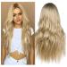 ColorfulPanda Ombre Blonde Wig with Dark Roots Natural Wavy Long Curly Synthetic Wigs for Women Cosplay Party Daily Wear