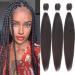 Leeven 3 Packs Pre Stretched Braiding Hair Extension for Woman 26 Inch Ombre EZ Braids Yaki Braiding Hair Pre Stretched Ombre Braiding Hair 4# 26 Inch (Pack of 3) 4#