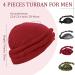 JALANCY 4 PCS Men's Turban Set - Vintage Twist Head Wraps in Modal and Satin Lined Scarf - Black, Wine Red, Army Green, Dark Gray - Medium - Buy Online on GoSupps.com