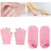 Qukaim Repair Spa Gloves Socks Moisturizing Gel Gloves Socks Set Touch Screen Spa Gloves Socks for Dry Cracked Hands Feet Pink - Buy Online on GoSupps.com