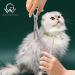 GW 8.5'' Thinning Grooming Scissor for Cats and Dogs - 50 Teeth Professional Shears with Yellow Jeweled Screw, J2 Stainless Steel, Safety Round Tip - Silver - Buy Online on GoSupps.com