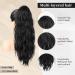 Flufymooz 22 Inch Drawstring Ponytail Extension - Long Curly Wavy Synthetic Hairpiece for Women - Natural Black - Perfect for Daily Use and Parties - Buy Online on GoSupps.com