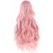 YEESHEDO 32 Inch Long Wavy Curly Cosplay Wig with Bangs - Heat Resistant Synthetic Hair for Women - Pink - Buy Online on GoSupps.com