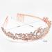 Araluky Rose Gold Tiara for Women & Girls - Jeweled Princess Crown for Wedding, Prom, Birthday - Rhinestone Hair Accessories - Buy Online on GoSupps.com