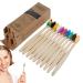 Bamboo coal toothbrush |Toothbrush with soft bristles reusable toothbrush rice set made of wood for women men and adult Jacekekee 10 different colors