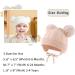 Flower Baby Girls Pompom Beanie | Knitted Soft Fall Hat for Toddler Girls 2-4 Years | Beige Winter Infant Beanies - Buy Online on GoSupps.com