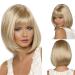 Buy Short Blonde Wig for Women | Natural Synthetic Straight Wigs with Bangs - Perfect for Daily Use - Buy Online on GoSupps.com
