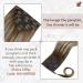 Runature 18 Remy Human Hair Ponytail Extension - Dark Brown & Golden Blonde Mix Invisible Clip-In Braid 80g - Buy Online on GoSupps.com