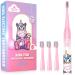 Dada-Tech Kids Electric Toothbrush Rechargeable, Soft Unicorn Tooth Brush with Timer Powered by Sonic Technology for Children Boys and Girls Age 3+, Waterproof for Shower and 3 Modes (Pink) Pink Unicorn