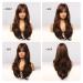 Buy Allbell Long Brown Curly Wig for Black Women - Red Highlights & Bangs - Synthetic for Daily Use - Buy Online on GoSupps.com